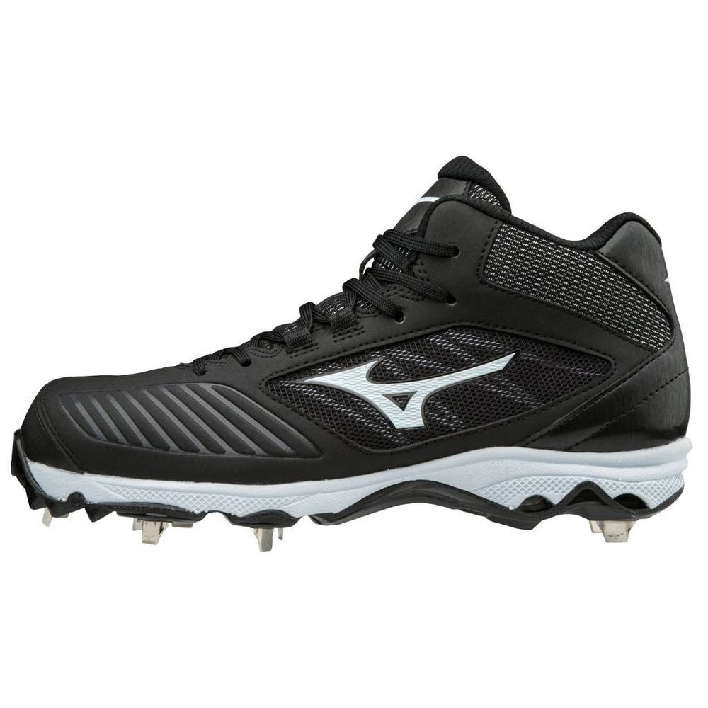 Womens Mizuno 9-Spike Advanced Sweep 4 Mid Metal Softball Cleats Black/White Philippines (STPYDE586)